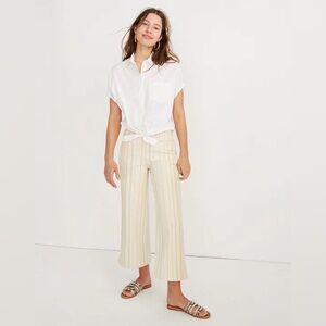 Madewell Emmett Blue Stripe Wide Leg Crop Size 26